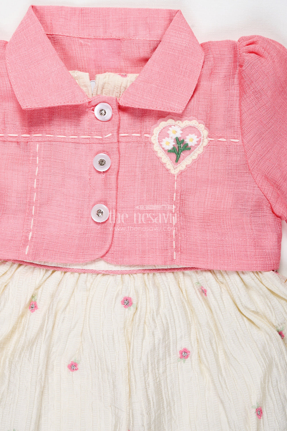 The Nesavu Baby Cotton Frocks Everyday Cotton Outfit Set for Baby Girls with Embroidery Nesavu Nesavu Soft Cotton Baby Girl Everyday Outfit Pink Shirt Embroidered Sleeveless Frock