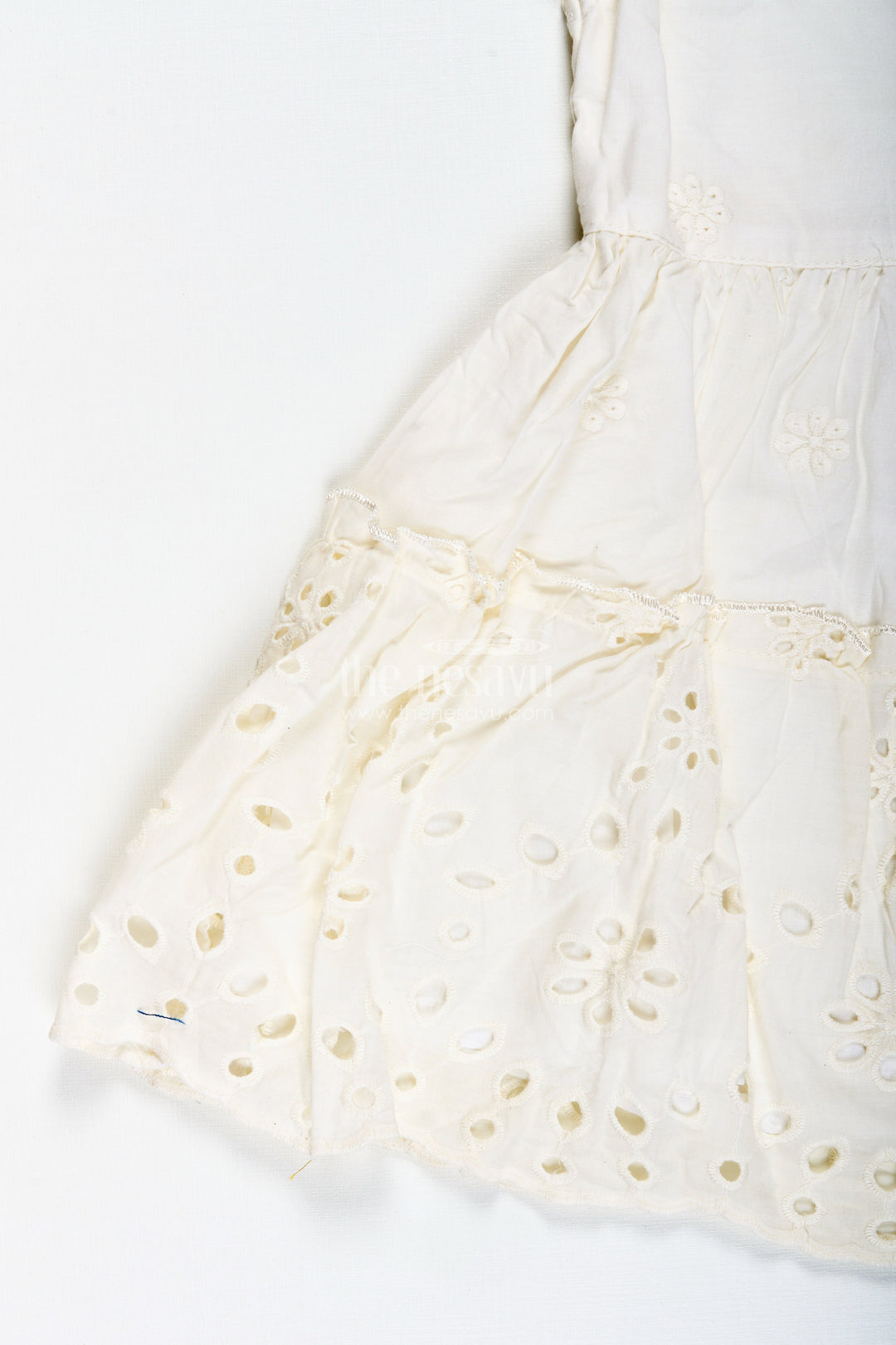 The Nesavu Girls Fancy Frock Everyday Floral Frock for Toddler Girls Comfortable & Cute Nesavu Nesavu Everyday Floral Frock Toddlers Girls Lightweight Hakoba Fabric Puff Sleeves