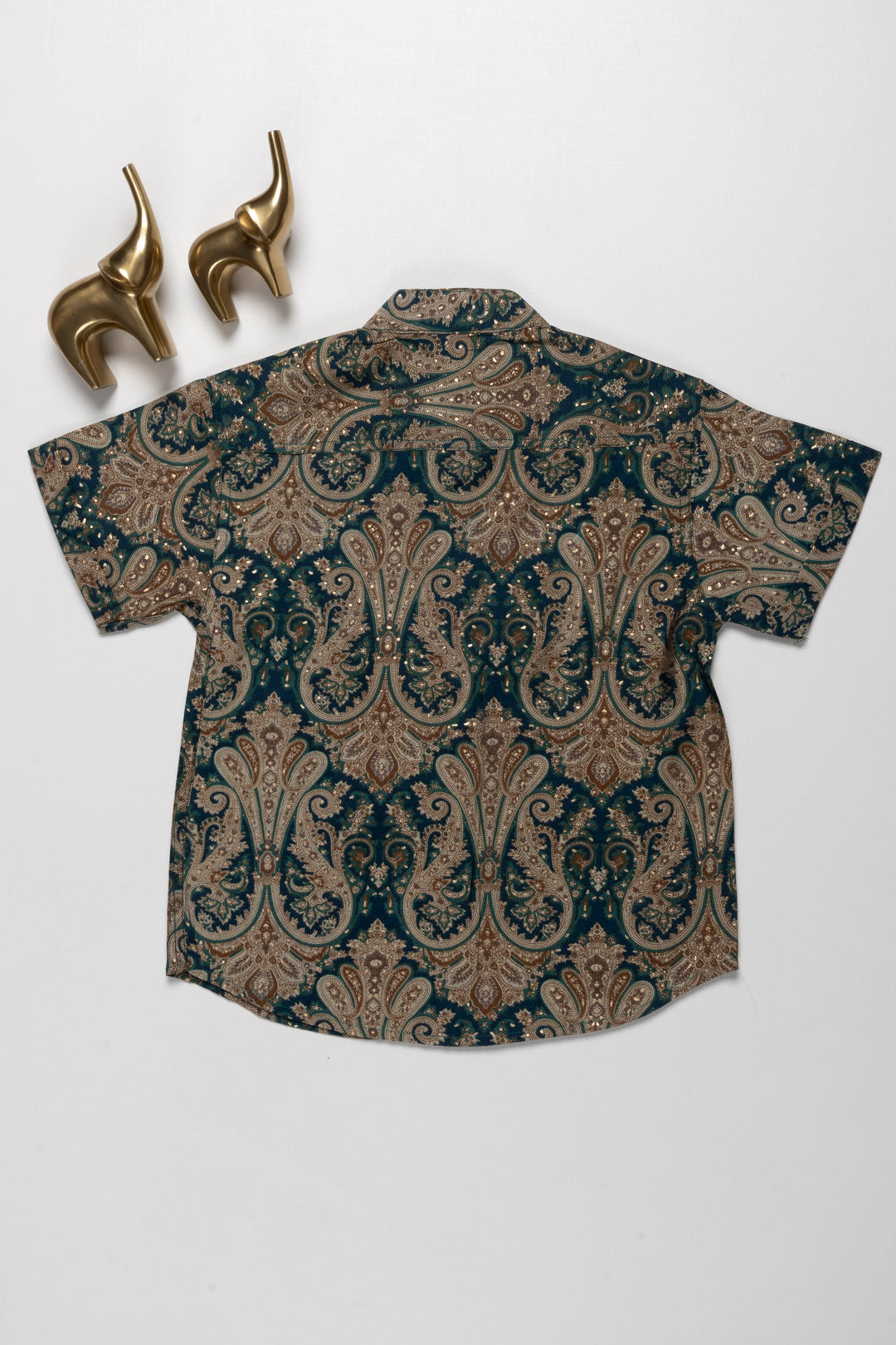 The Nesavu Boys Cotton Shirt Exquisite Boys Chanderi Shirt with Intricate Paisley Print Design - Perfect for Special Occasions Nesavu Boys Chanderi Shirt with Intricate Paisley Design | Perfect for Special Occasions | The Nesavu