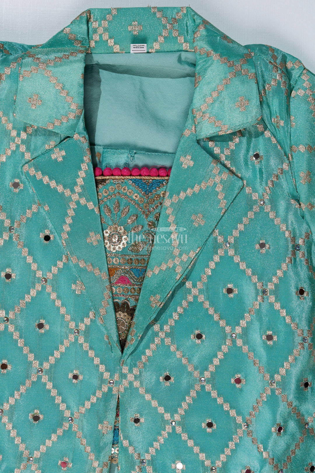 The Nesavu Girls Lehenga Choli Exquisite Light Green Lehenga for Girls with Designer Embroidery and Shimmer Chinon Silk Nesavu Exquisite Light Green Lehenga Girls Designer Embroidery Shimmer Chinon Silk | The Nesavu