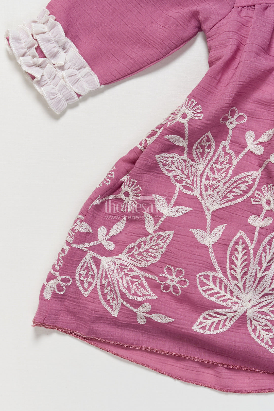 The Nesavu Girls Fancy Frock Fancy Frock for Baby Girls Attending Birthdays and Ethnic Occasions Nesavu Nesavu embroidered georgette fancy frock baby girls  perfect birthdays festive celebrations