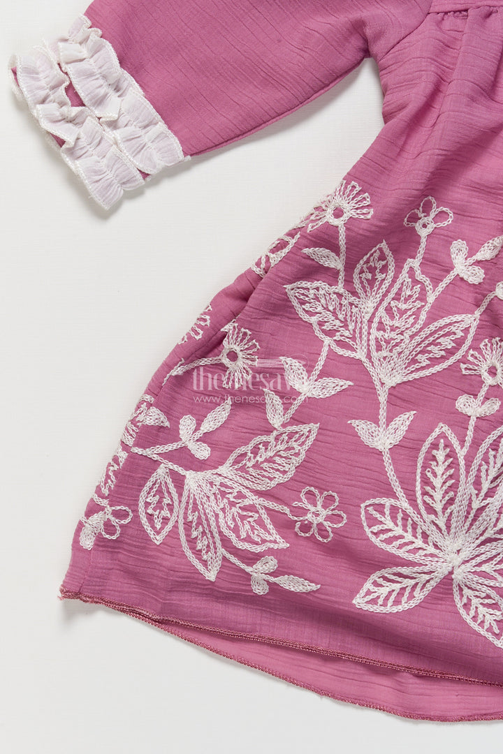 The Nesavu Girls Fancy Frock Fancy Frock for Baby Girls Attending Birthdays and Ethnic Occasions Nesavu Nesavu embroidered georgette fancy frock baby girls  perfect birthdays festive celebrations