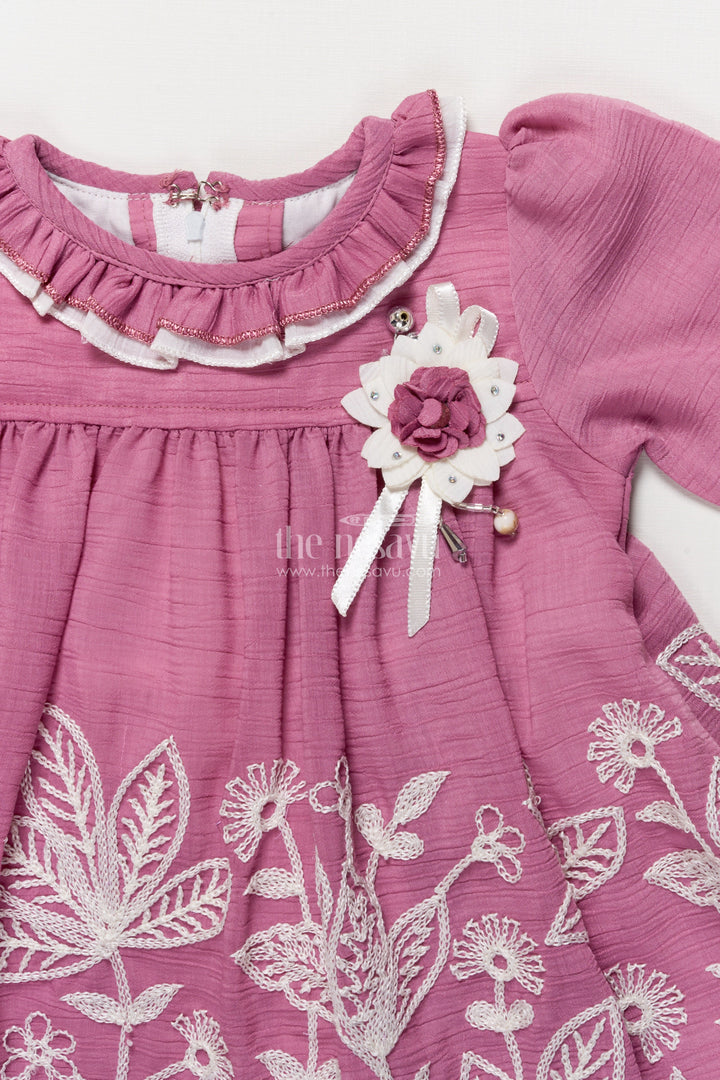 The Nesavu Girls Fancy Frock Fancy Frock for Baby Girls Attending Birthdays and Ethnic Occasions Nesavu Nesavu embroidered georgette fancy frock baby girls  perfect birthdays festive celebrations