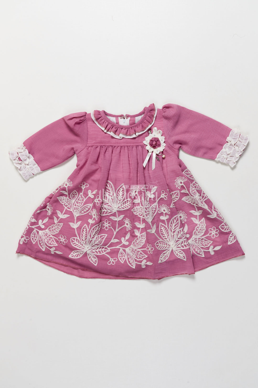The Nesavu Girls Fancy Frock Fancy Frock for Baby Girls Attending Birthdays and Ethnic Occasions Nesavu Nesavu embroidered georgette fancy frock baby girls  perfect birthdays festive celebrations
