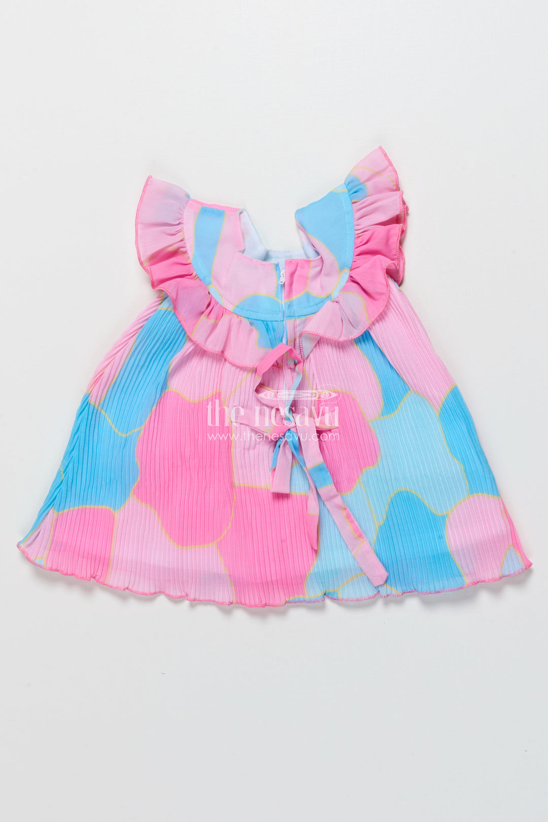 The Nesavu Girls Fancy Frock Fancy Frock for Baby Girls for Birthdays and Festive Celebrations Nesavu Nesavu fancy frock baby girls digital floral print butterfly detail parties