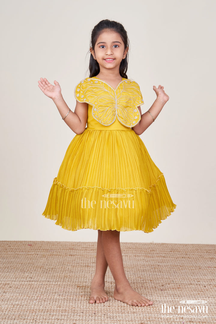 The Nesavu Girls Fancy Party Frock Fancy Frock for Baby Girls with Butterfly Embroidery for Birthdays and Events Nesavu Nesavu fancy baby frock butterfly embroidery perfect birthdays festive occasions