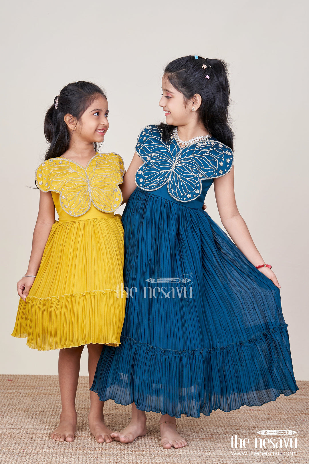 The Nesavu Girls Fancy Party Frock Fancy Frock for Baby Girls with Butterfly Embroidery for Birthdays and Events Nesavu Nesavu fancy baby frock butterfly embroidery perfect birthdays festive occasions