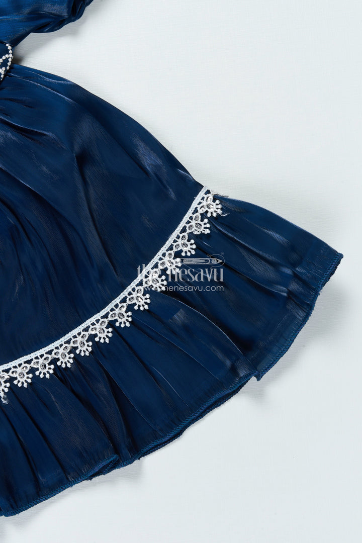 The Nesavu Girls Fancy Frock Fancy Frock for Baby Girls with Organza Embroidery for Festive Occasions Nesavu Nesavu fancy baby frock embroidery festive wear dress girls