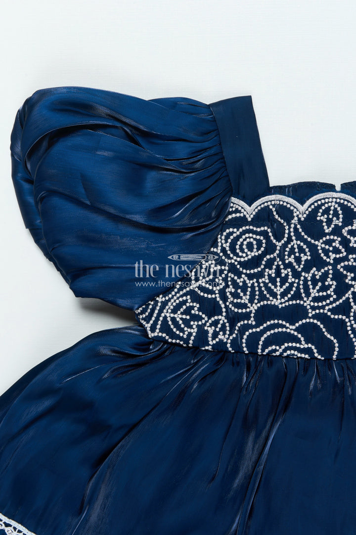 The Nesavu Girls Fancy Frock Fancy Frock for Baby Girls with Organza Embroidery for Festive Occasions Nesavu Nesavu fancy baby frock embroidery festive wear dress girls