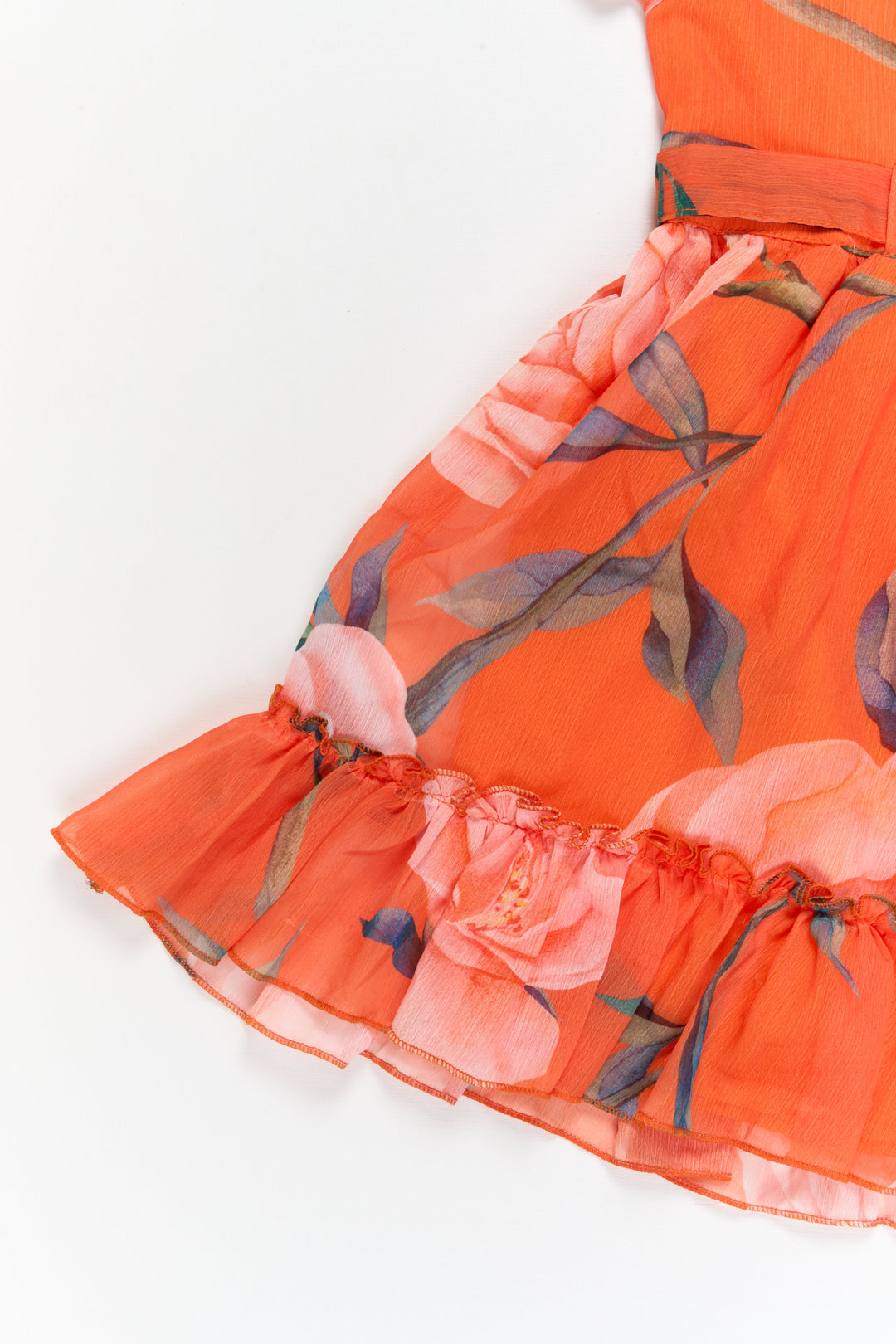 The Nesavu Girls Fancy Frock Fancy Girls Georgette Frock with Floral Digital Print for Birthdays and Events Nesavu Nesavu fancy georgette frock with floral print – ideal for birthdays and special celebrations