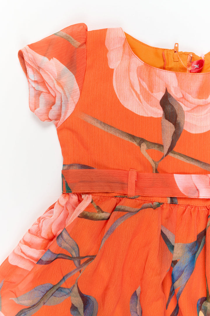 The Nesavu Girls Fancy Frock Fancy Girls Georgette Frock with Floral Digital Print for Birthdays and Events Nesavu Nesavu fancy georgette frock with floral print – ideal for birthdays and special celebrations