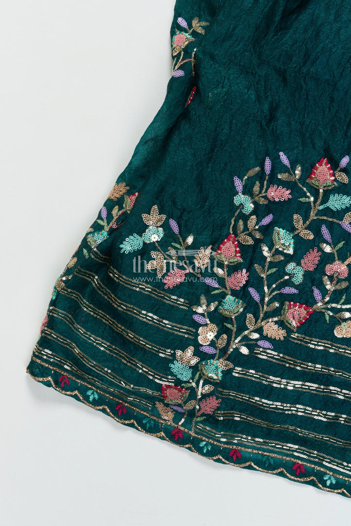 The Nesavu Girls Fancy Lehenga Fancy Lehenga Choli Set for Toddler Girls Weddings and Festivals Nesavu Nesavu toddler girls lehenga set embroidered georgette festive occasions weddings