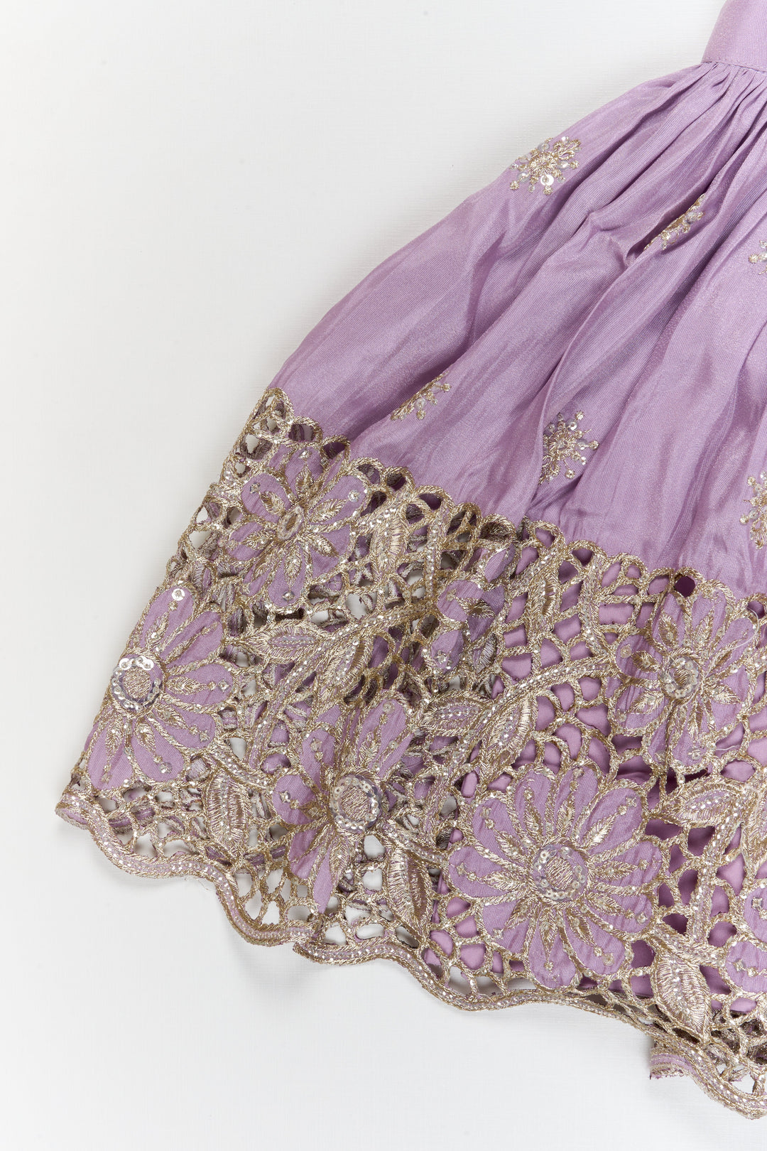 The Nesavu Girls Fancy Lehenga Fancy Lehenga Set for Girls with Cutwork Yoke for Weddings and Parties Nesavu Nesavu fancy lehenga set for girls with cutwork embroidered yoke for weddings and festive occasions