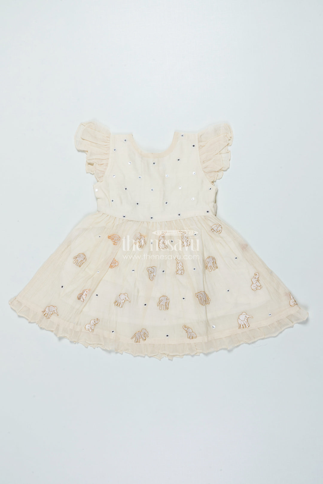 The Nesavu Girls Chanderi Frock Festive Chanderi Frock for Baby Girls for Cultural Events and Rituals Nesavu Nesavu festive chanderi embroidered frock baby girls cultural events traditional rituals