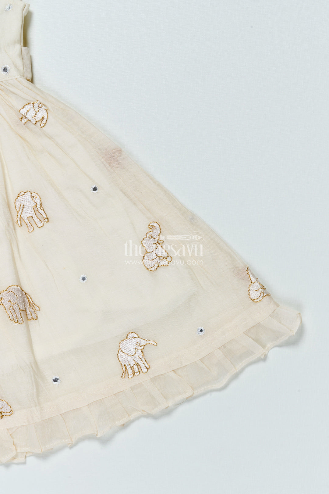 The Nesavu Girls Chanderi Frock Festive Chanderi Frock for Baby Girls for Cultural Events and Rituals Nesavu Nesavu festive chanderi embroidered frock baby girls cultural events traditional rituals