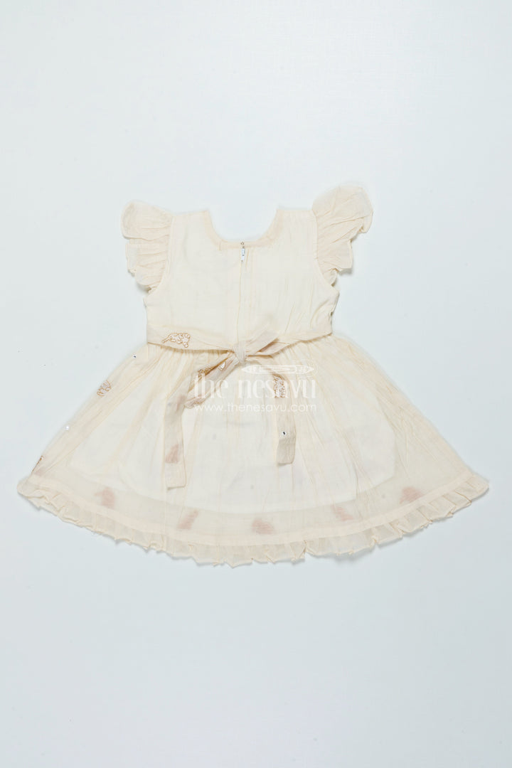 The Nesavu Girls Chanderi Frock Festive Chanderi Frock for Baby Girls for Cultural Events and Rituals Nesavu Nesavu festive chanderi embroidered frock baby girls cultural events traditional rituals