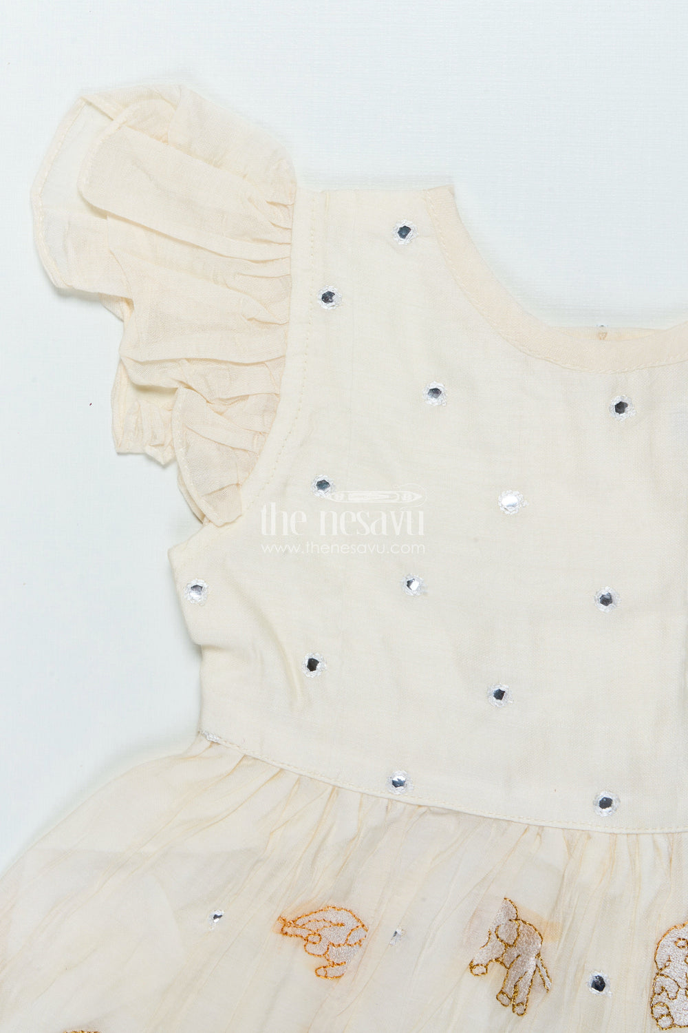 The Nesavu Girls Chanderi Frock Festive Chanderi Frock for Baby Girls for Cultural Events and Rituals Nesavu Nesavu festive chanderi embroidered frock baby girls cultural events traditional rituals