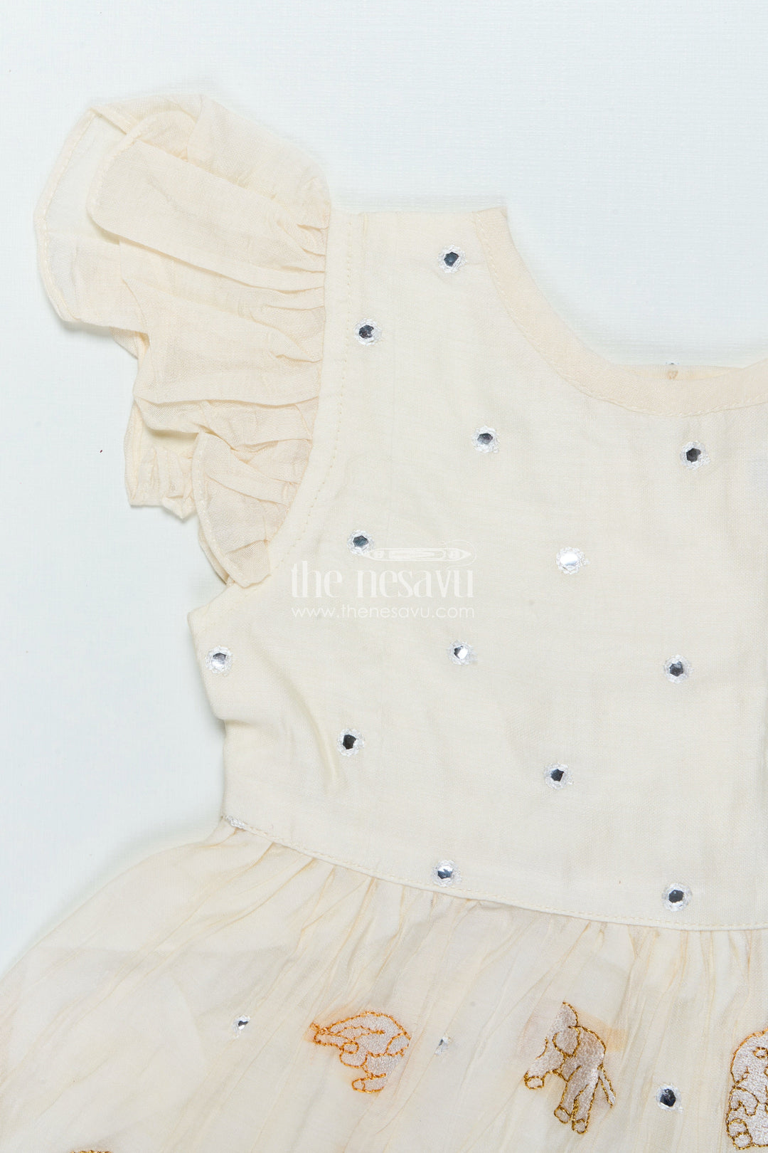 The Nesavu Girls Chanderi Frock Festive Chanderi Frock for Baby Girls for Cultural Events and Rituals Nesavu Nesavu festive chanderi embroidered frock baby girls cultural events traditional rituals