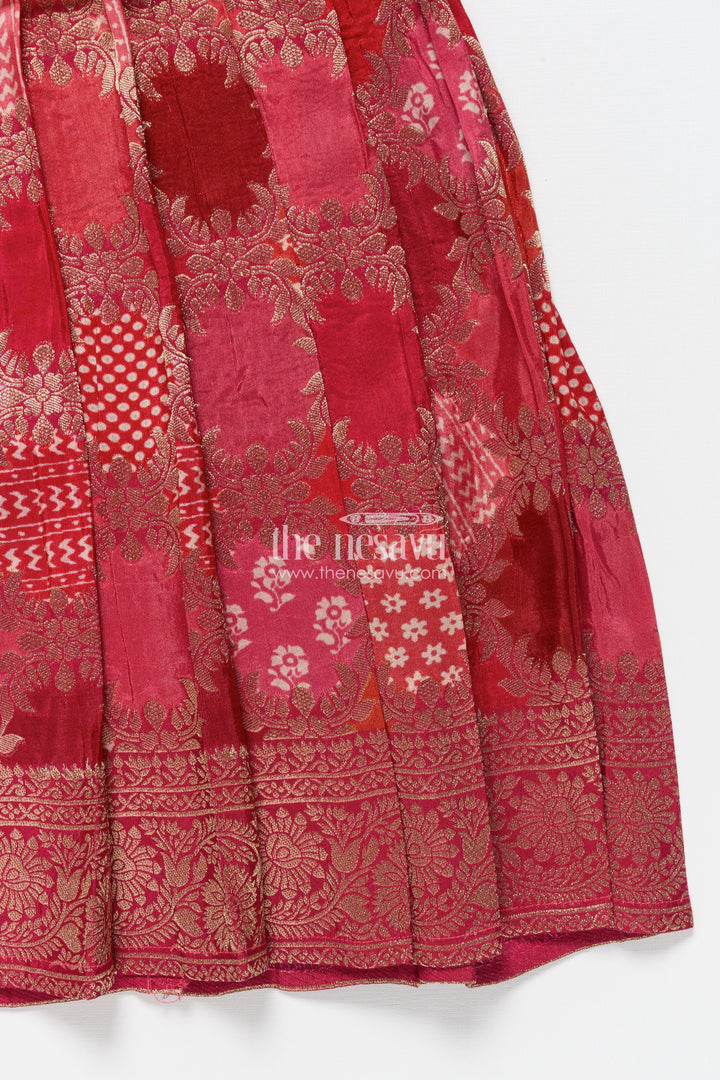 The Nesavu Pattu Pavadai Festive Pattu Pavadai for Baby Girls for Weddings and Naming Ceremonies Nesavu Nesavu festive pattu pavadai baby girls semi banaras skirt flutter sleeve blouse