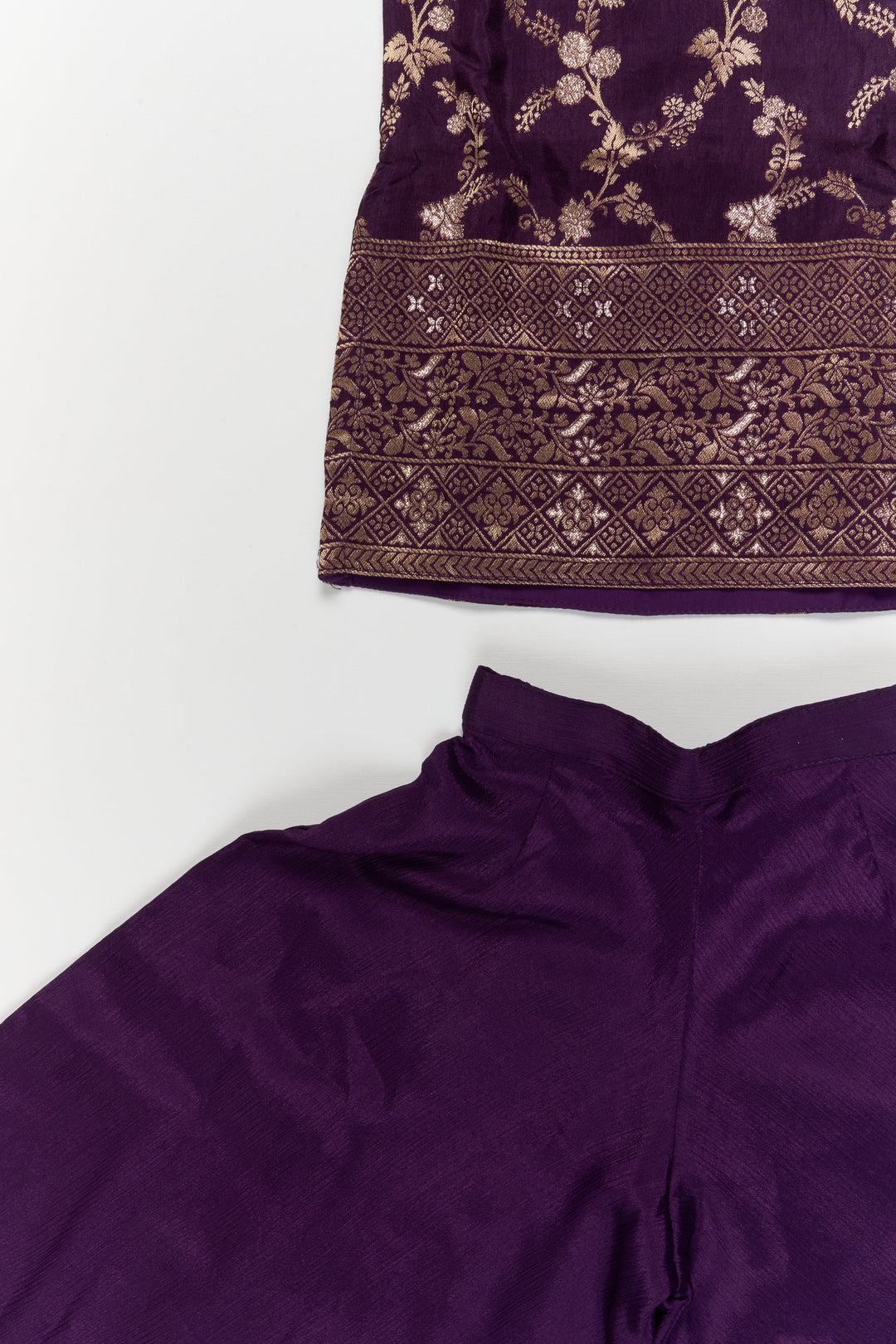 The Nesavu Girls Sharara / Plazo Set Festive Plazo Set for Girls with Embroidered Sleeveless Yoke and Dupatta Nesavu Nesavu festive plazo set for girls with embroidered yoke and tassel dupatta – perfect for weddings and celebrations