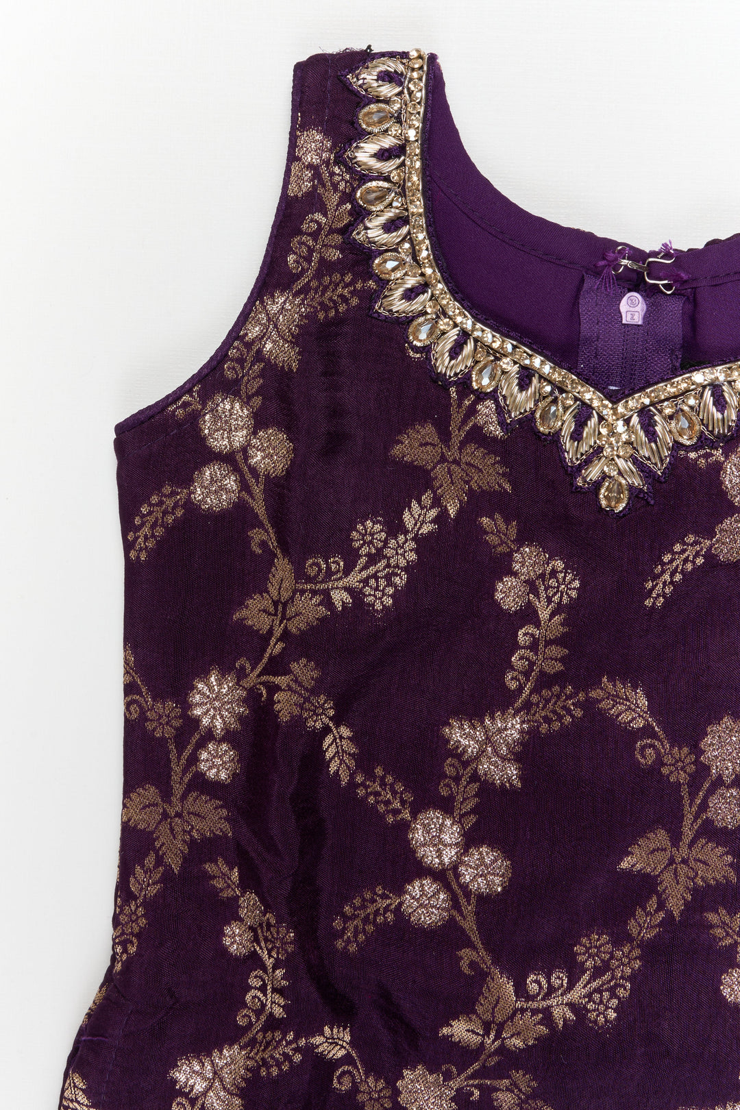 The Nesavu Girls Sharara / Plazo Set Festive Plazo Set for Girls with Embroidered Sleeveless Yoke and Dupatta Nesavu Nesavu festive plazo set for girls with embroidered yoke and tassel dupatta – perfect for weddings and celebrations