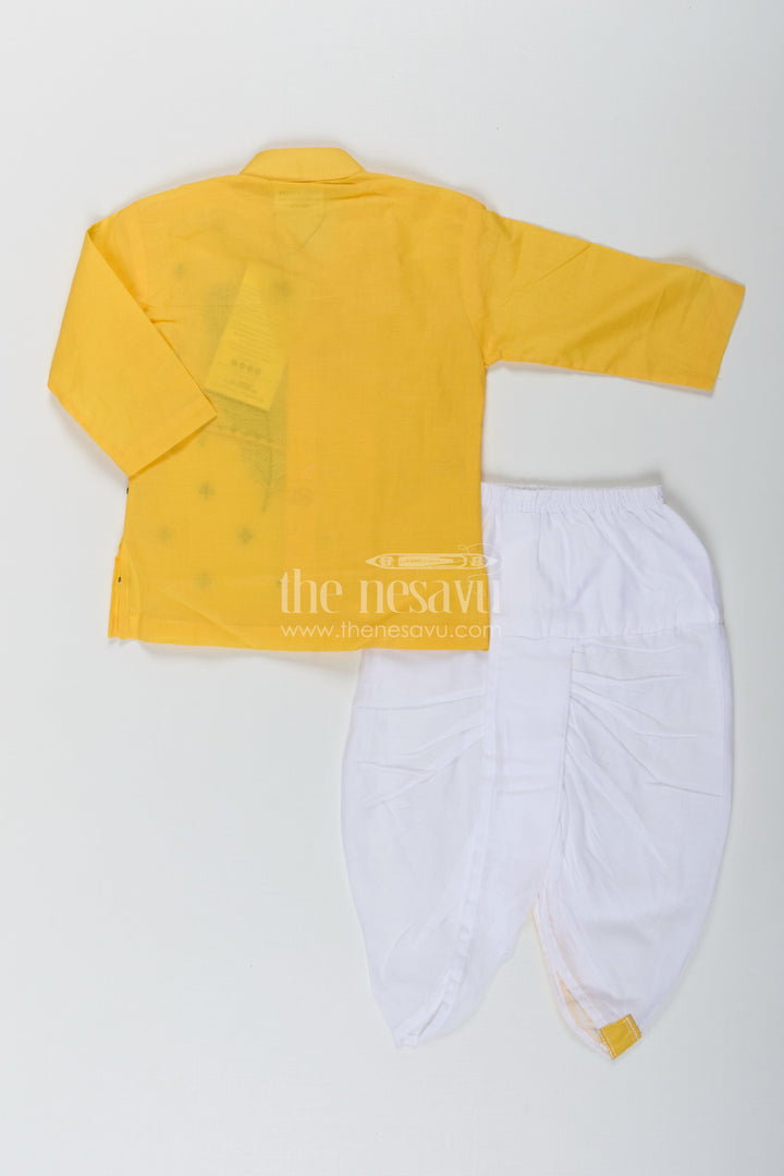 The Nesavu Boys Dothi Set Festive Yellow Krishna Dhoti Salwar Set for Boys - Pure Cotton Nesavu Buy Nesavu Yellow Krishna Dhoti Salwar Set for Boys - Pure Cotton | Janmashtami Special