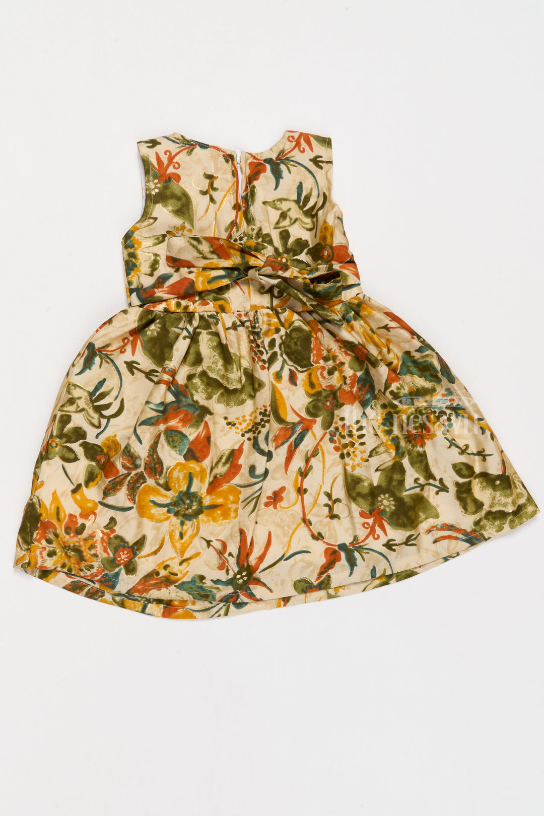 The Nesavu Girls Cotton Frock Floral Cotton Frock for Girls with Vibrant Print and Sleeveless Design Nesavu Floral Cotton Frock Girls Sleeveless Design Vibrant Prints | The Nesavu