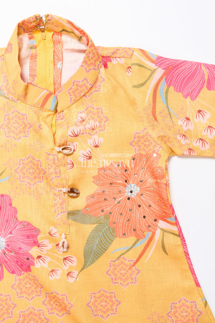 The Nesavu Girls Co-Ord Sets Floral Cotton Sharara Set with Cheerful Digital Print Nesavu Nesavu cotton floral printed sharara set  girls casual ethnic wear