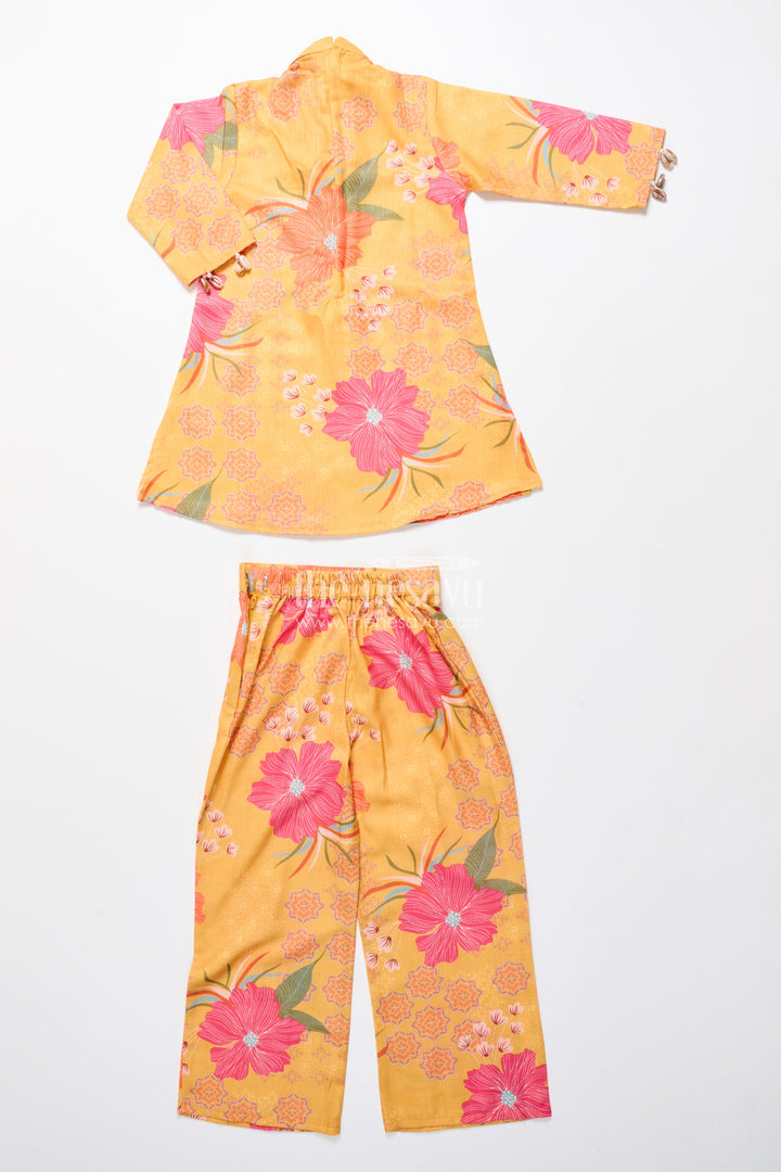 The Nesavu Girls Co-Ord Sets Floral Cotton Sharara Set with Cheerful Digital Print Nesavu Nesavu cotton floral printed sharara set  girls casual ethnic wear