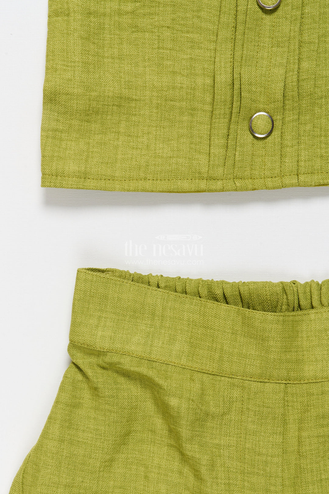 The Nesavu Girls Co-Ord Sets Floral Embroidered Girls Co-Ord Set with Jacket Perfect for Ethnic School Events and Festive Days Nesavu Nesavu girls floral embroidered co-ord set jacket festive school ethnic day ready outfit