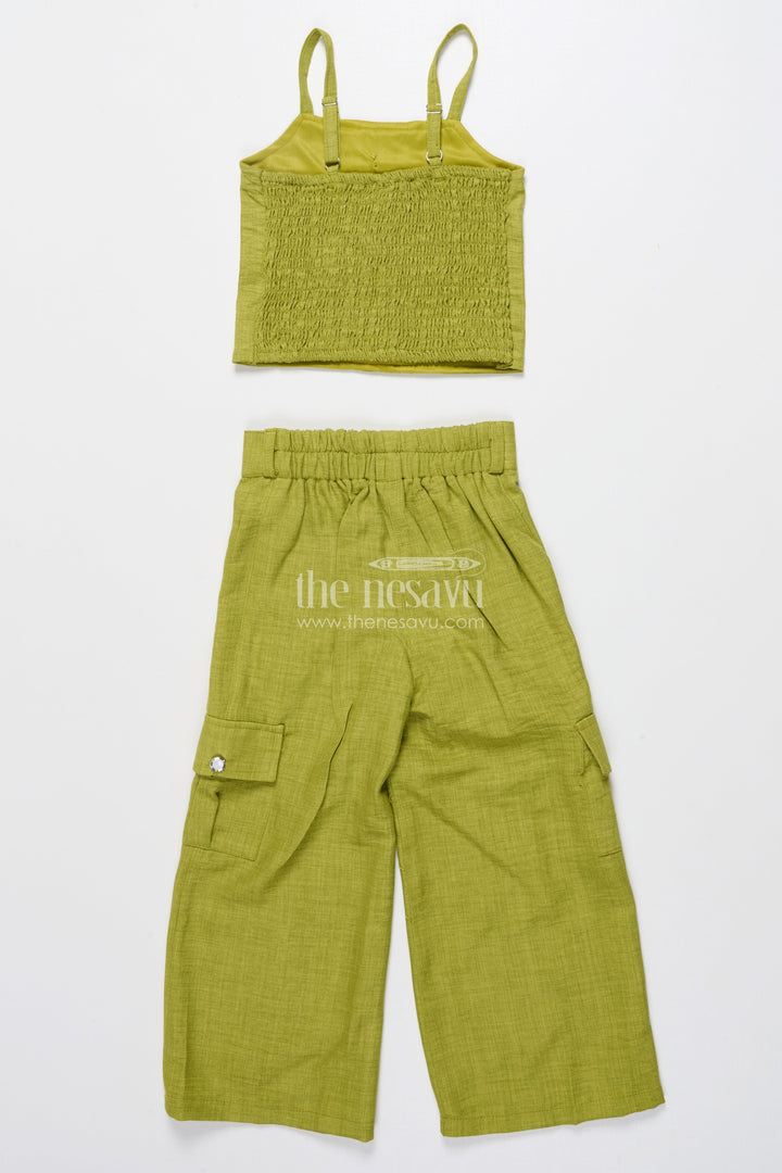 The Nesavu Girls Co-Ord Sets Floral Embroidered Girls Co-Ord Set with Jacket Perfect for Ethnic School Events and Festive Days Nesavu Nesavu girls floral embroidered co-ord set jacket festive school ethnic day ready outfit