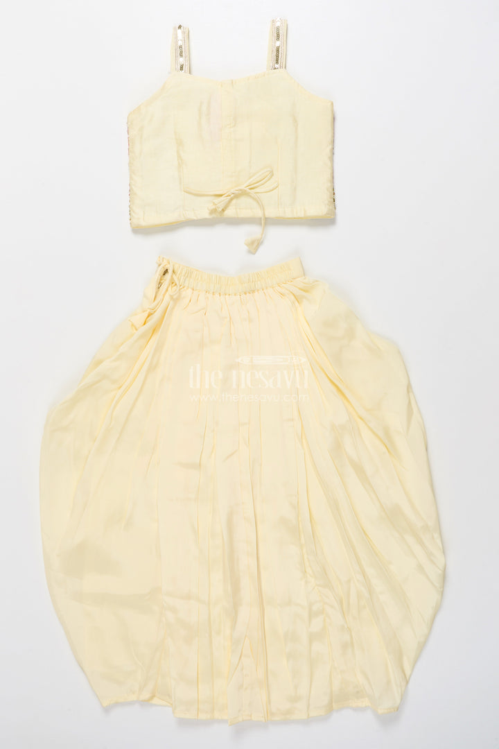 The Nesavu Girls Lehenga Choli Floral Embroidered Lehenga Choli for Girls for Festive Occasions and Family Weddings Nesavu Nesavu floral embroidered lehenga choli girls muslin silk perfect weddings festive occasions