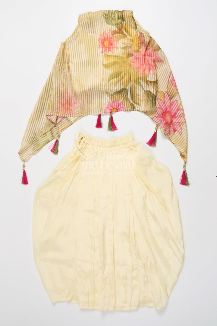 The Nesavu Girls Lehenga Choli Floral Embroidered Lehenga Choli for Girls for Festive Occasions and Family Weddings Nesavu Nesavu floral embroidered lehenga choli girls muslin silk perfect weddings festive occasions