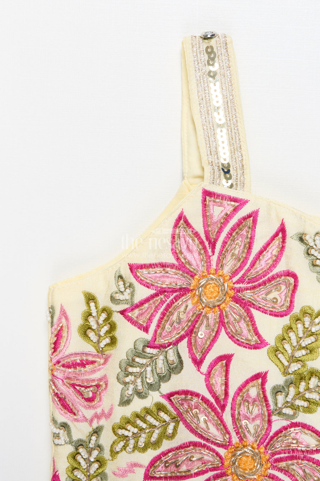 The Nesavu Girls Lehenga Choli Floral Embroidered Lehenga Choli for Girls for Festive Occasions and Family Weddings Nesavu Nesavu floral embroidered lehenga choli girls muslin silk perfect weddings festive occasions