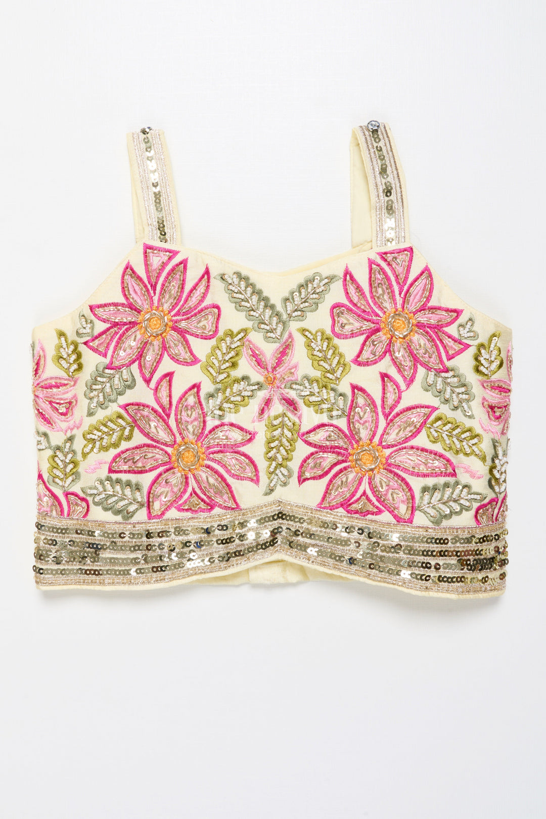 The Nesavu Girls Lehenga Choli Floral Embroidered Lehenga Choli for Girls for Festive Occasions and Family Weddings Nesavu Nesavu floral embroidered lehenga choli girls muslin silk perfect weddings festive occasions