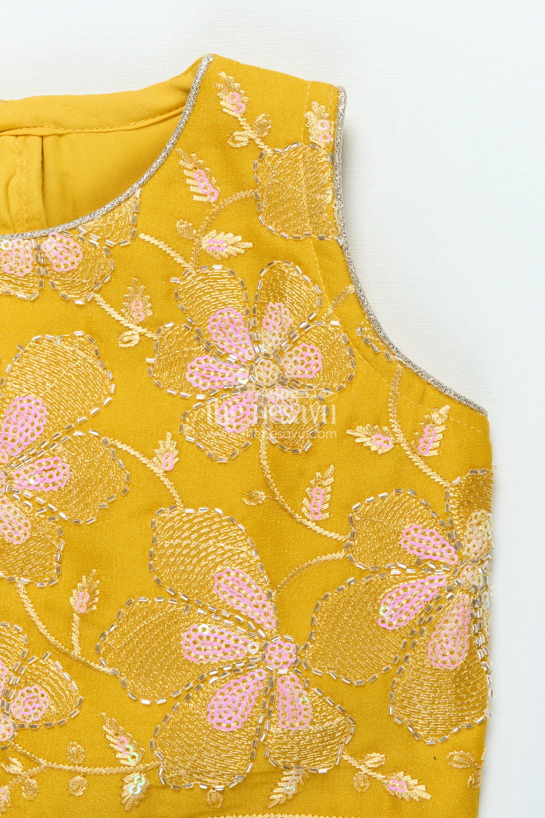 The Nesavu Girls Lehenga Choli Floral Embroidered Lehenga Choli for Girls for Weddings and Festive Events Nesavu Nesavu floral embroidered lehenga choli girls georgette perfect weddings festive events