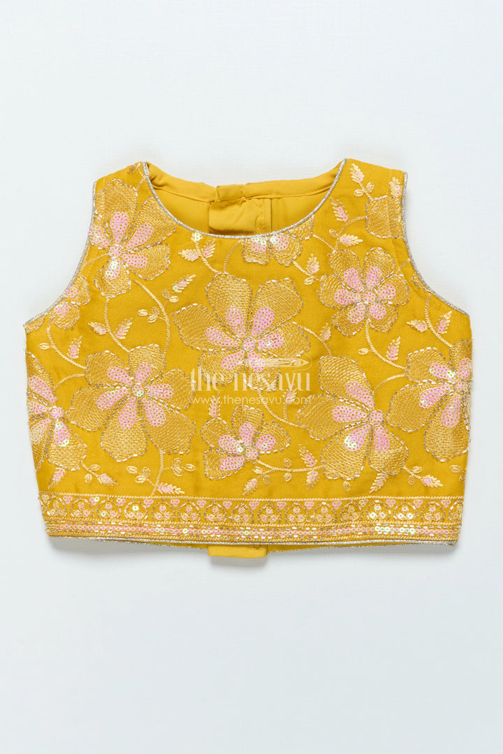 The Nesavu Girls Lehenga Choli Floral Embroidered Lehenga Choli for Girls for Weddings and Festive Events Nesavu Nesavu floral embroidered lehenga choli girls georgette perfect weddings festive events