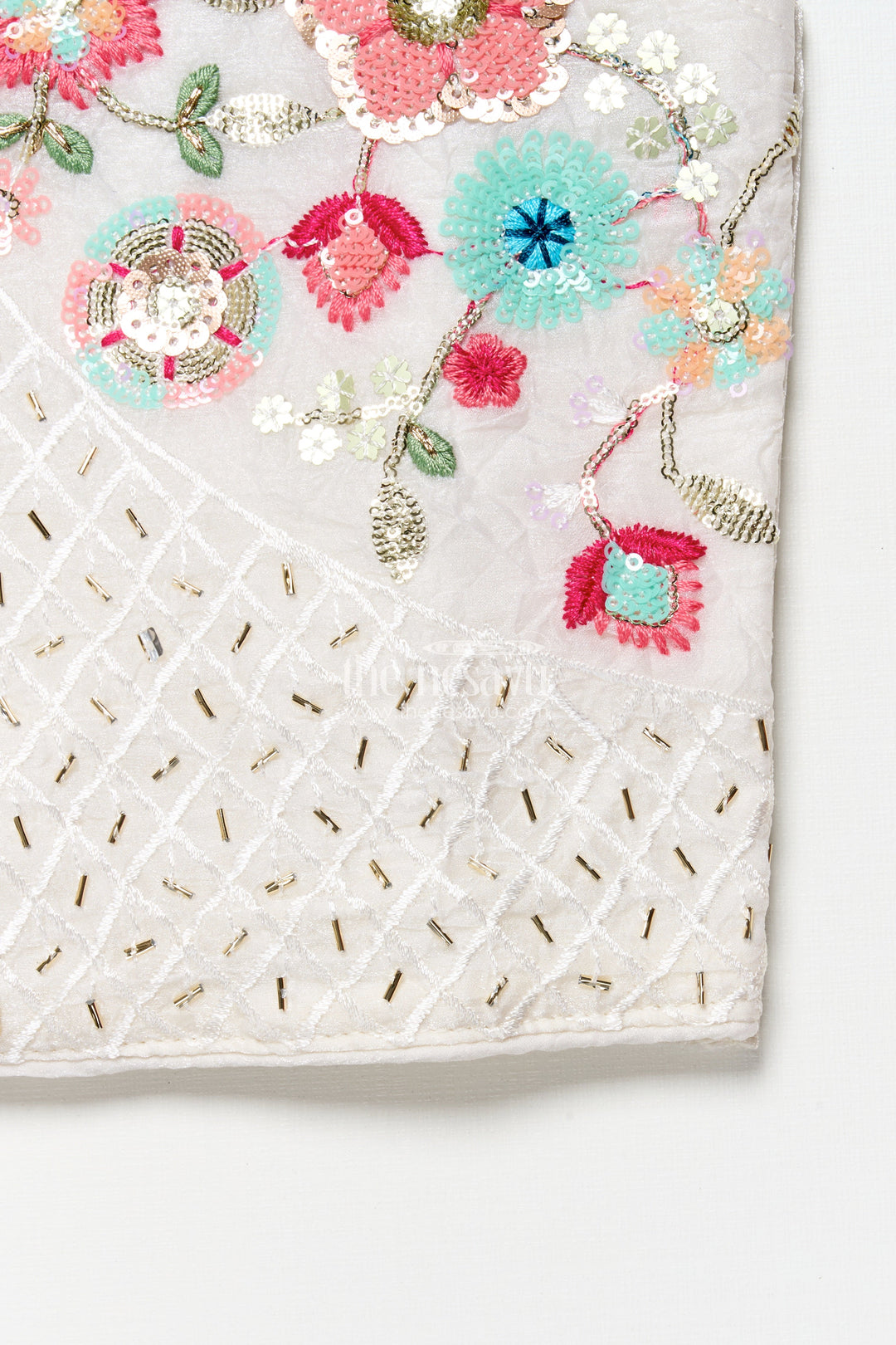 The Nesavu Girls Lehenga Choli Floral Embroidered Lehenga Choli Set for Girls in Designer Georgette Nesavu Nesavu designer lehenga choli set girls floral embroidery  perfect weddings parties