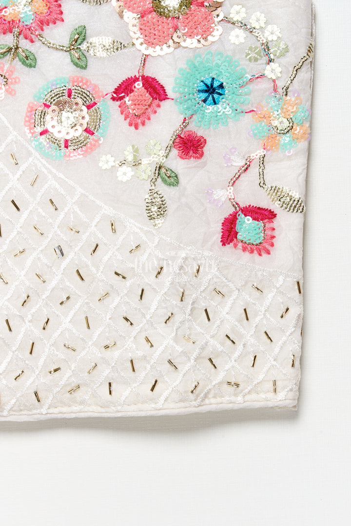 The Nesavu Girls Lehenga Choli Floral Embroidered Lehenga Choli Set for Girls in Designer Georgette Nesavu Nesavu designer lehenga choli set girls floral embroidery  perfect weddings parties