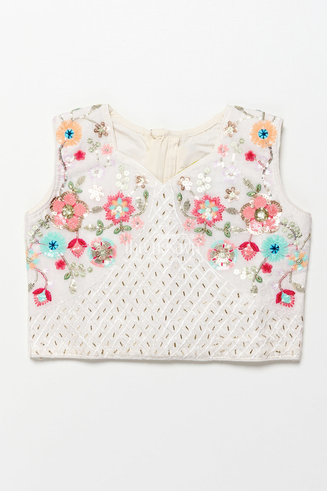 The Nesavu Girls Lehenga Choli Floral Embroidered Lehenga Choli Set for Girls in Designer Georgette Nesavu Nesavu designer lehenga choli set girls floral embroidery  perfect weddings parties