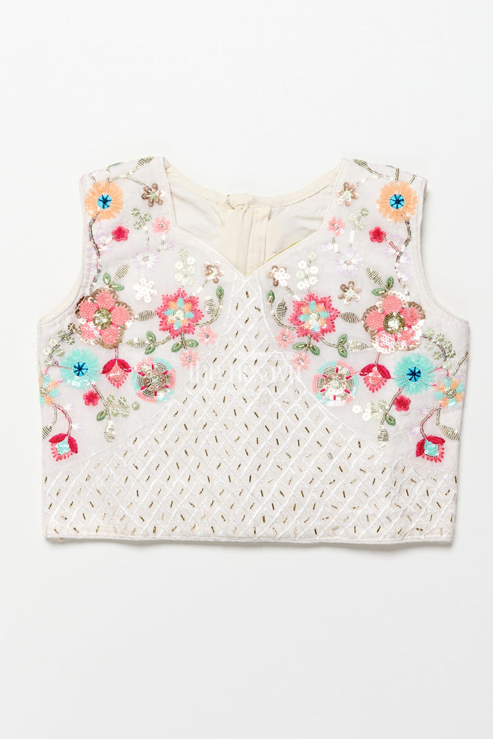 The Nesavu Girls Lehenga Choli Floral Embroidered Lehenga Choli Set for Girls in Designer Georgette Nesavu Nesavu designer lehenga choli set girls floral embroidery  perfect weddings parties