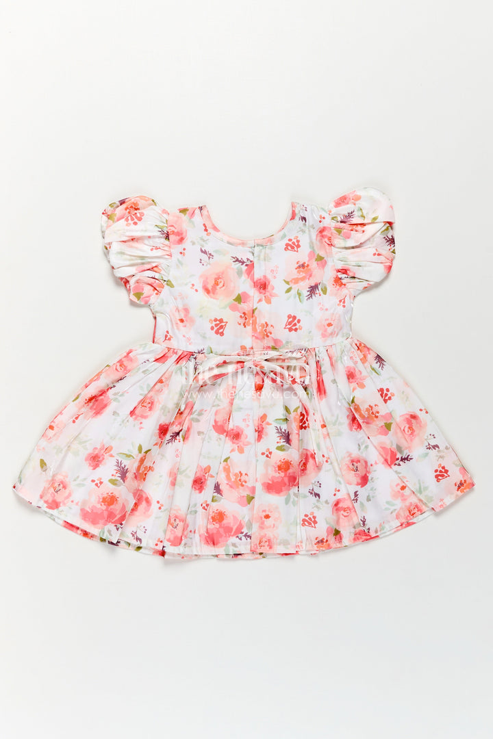 The Nesavu Baby Fancy Frock Floral Frock Online for Baby Girls in Glaza Satin Organza with Puff Sleeves and Elegant Design Nesavu Floral Frock Online Baby Girls Glaza Satin Organza Puff Sleeves Elegant Design | The Nesavu