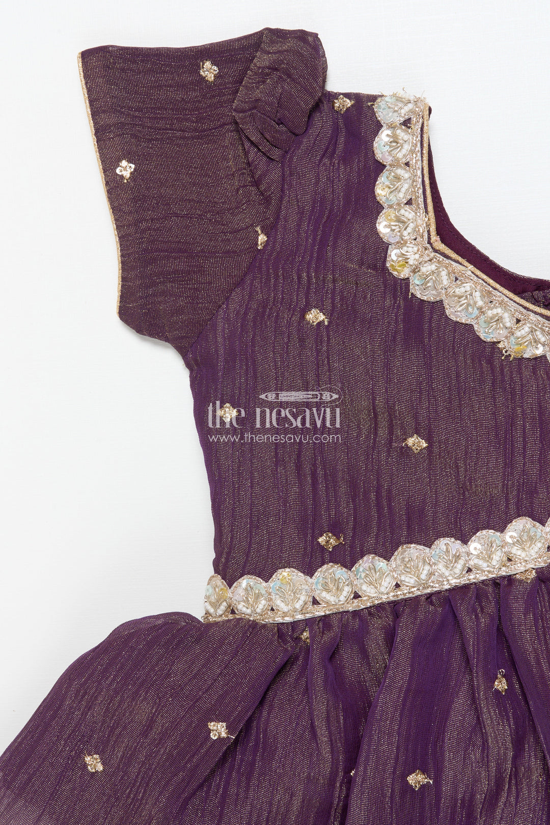 The Nesavu Pattu Pavadai Floral Pattu Pavadai for Toddler Girls for Festive Wear and Cultural Days Nesavu Nesavu floral pattu pavadai toddler girls embroidered yoke lotus print festive skirt