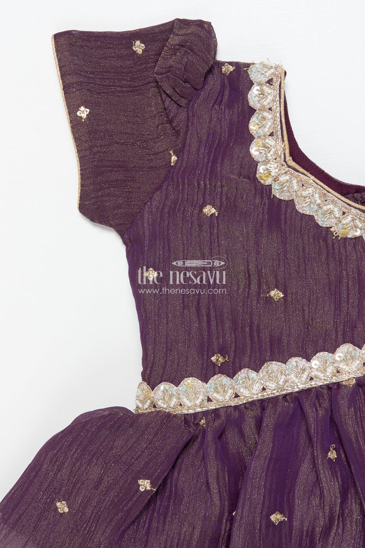 The Nesavu Pattu Pavadai Floral Pattu Pavadai for Toddler Girls for Festive Wear and Cultural Days Nesavu Nesavu floral pattu pavadai toddler girls embroidered yoke lotus print festive skirt