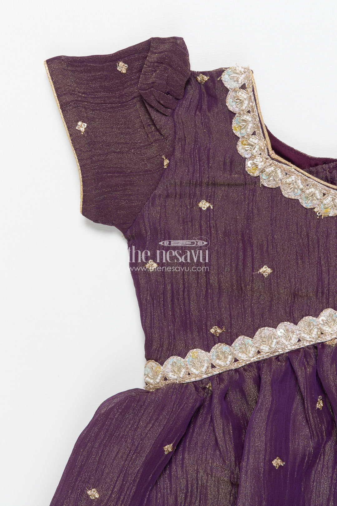 The Nesavu Pattu Pavadai Floral Pattu Pavadai for Toddler Girls for Festive Wear and Cultural Days Nesavu Nesavu floral pattu pavadai toddler girls embroidered yoke lotus print festive skirt