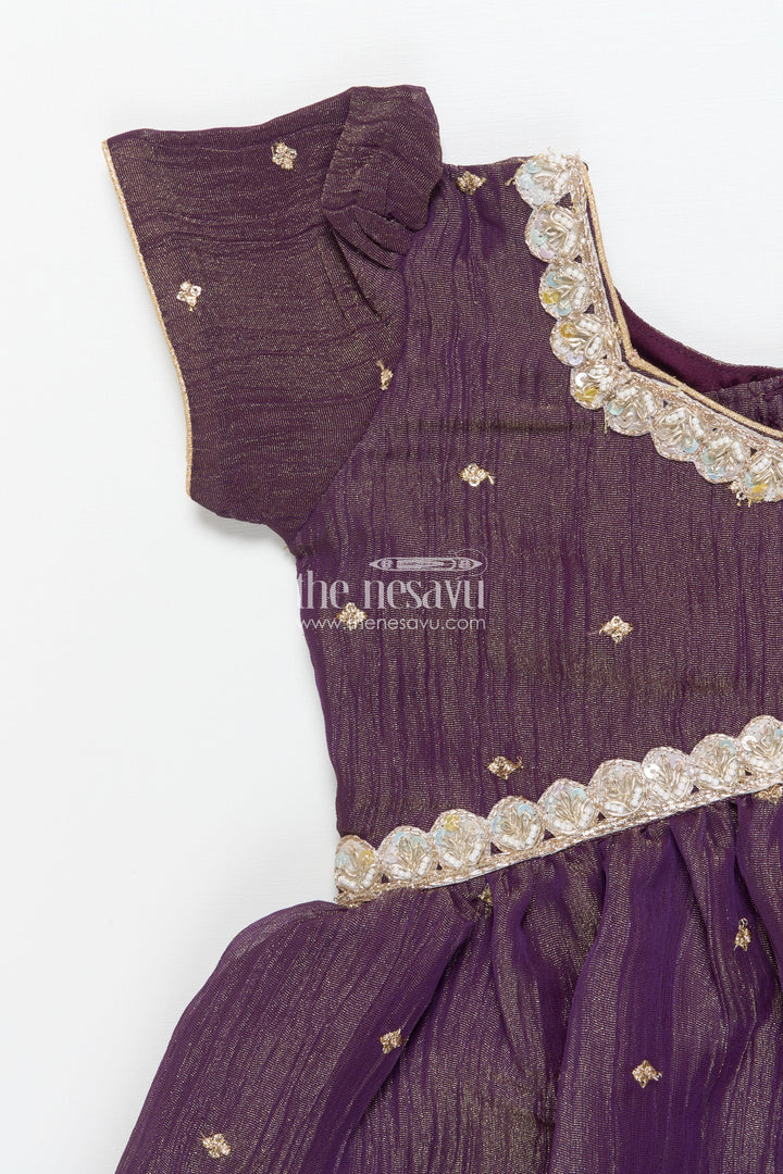 The Nesavu Pattu Pavadai Floral Pattu Pavadai for Toddler Girls for Festive Wear and Cultural Days Nesavu Nesavu floral pattu pavadai toddler girls embroidered yoke lotus print festive skirt