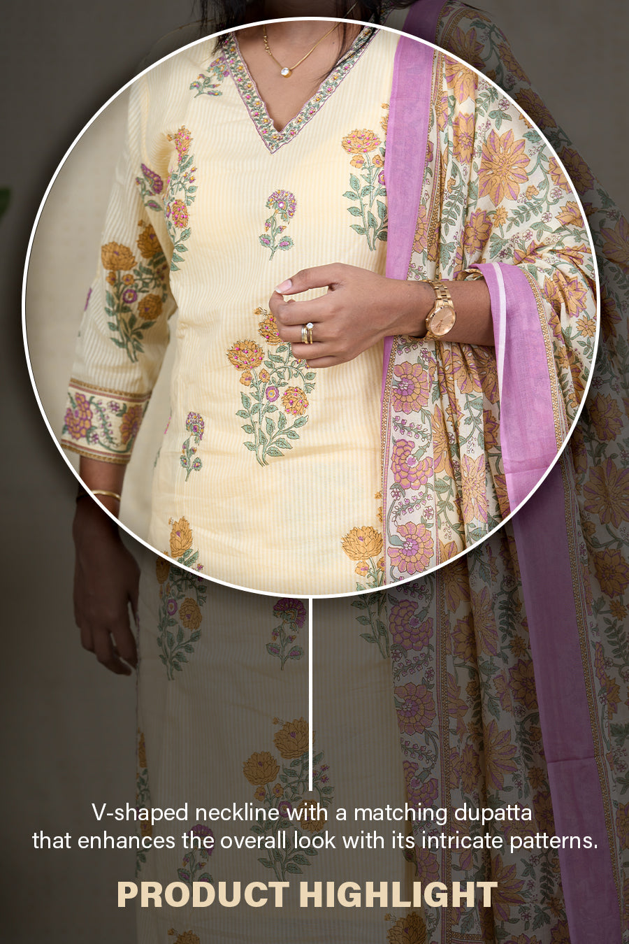 The Nesavu Womens Straight Suit Sets Floral Print Cotton Kurta Set with Mul Dupatta Nesavu Floral Print Cotton Kurta Set for Women with Mul Dupatta | The Nesavu