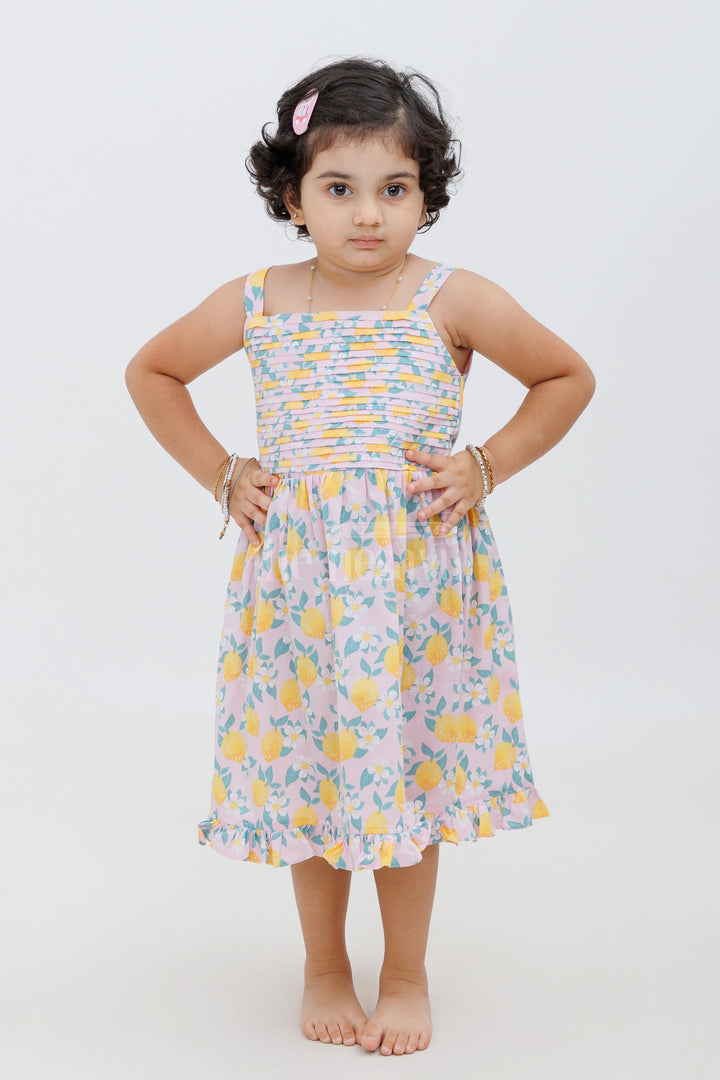 The Nesavu Girls Cotton Frock Floral Summer Baby Girl Cotton Dress Nesavu 10 (NB) / Pink BFJ563A-10 Floral Summer Baby Girl Cotton Dress - Adorable & Comfortable | The Nesavu