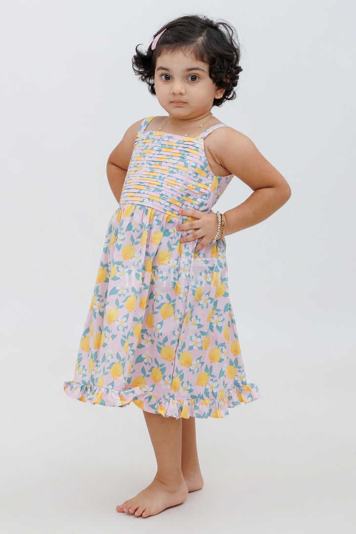 The Nesavu Girls Cotton Frock Floral Summer Baby Girl Cotton Dress Nesavu Floral Summer Baby Girl Cotton Dress - Adorable & Comfortable | The Nesavu