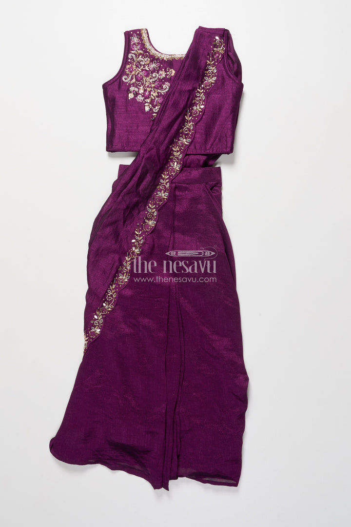 The Nesavu Girls Lehenga Choli Girl’S Georgette Lehenga Choli for Weddings and Festive Functions Nesavu Nesavu pure georgette girls lehenga choli designer embroidery wedding